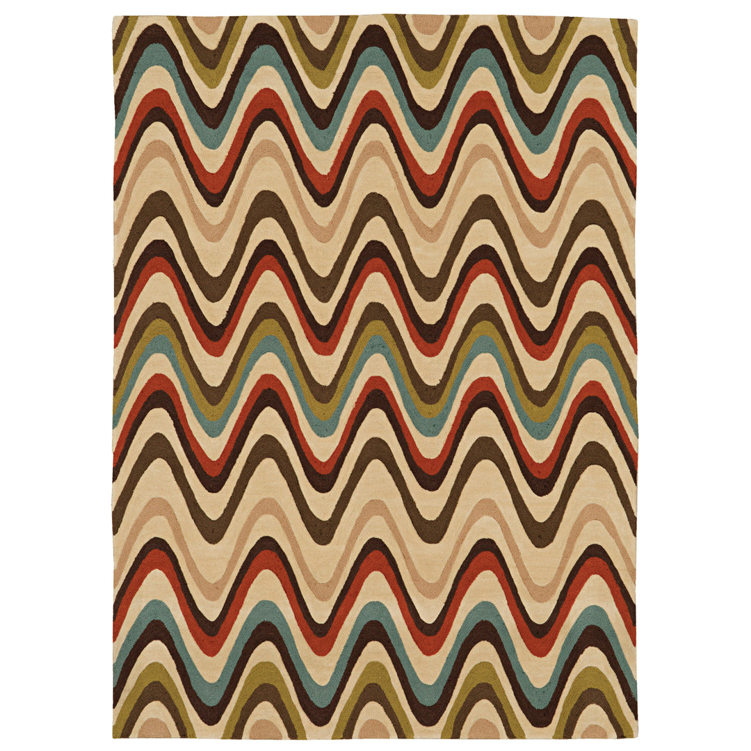 Trio Mouzi Sand Area Rug 5x7 Transitional Contemporary Design Image 1