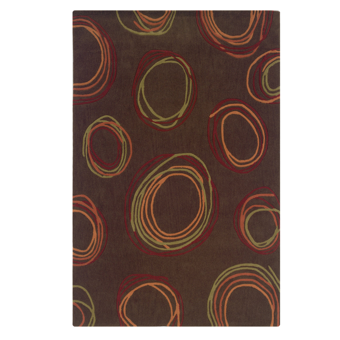 Trio Myra Chocolate Rug 5x7 Contemporary Transitional Design Image 1