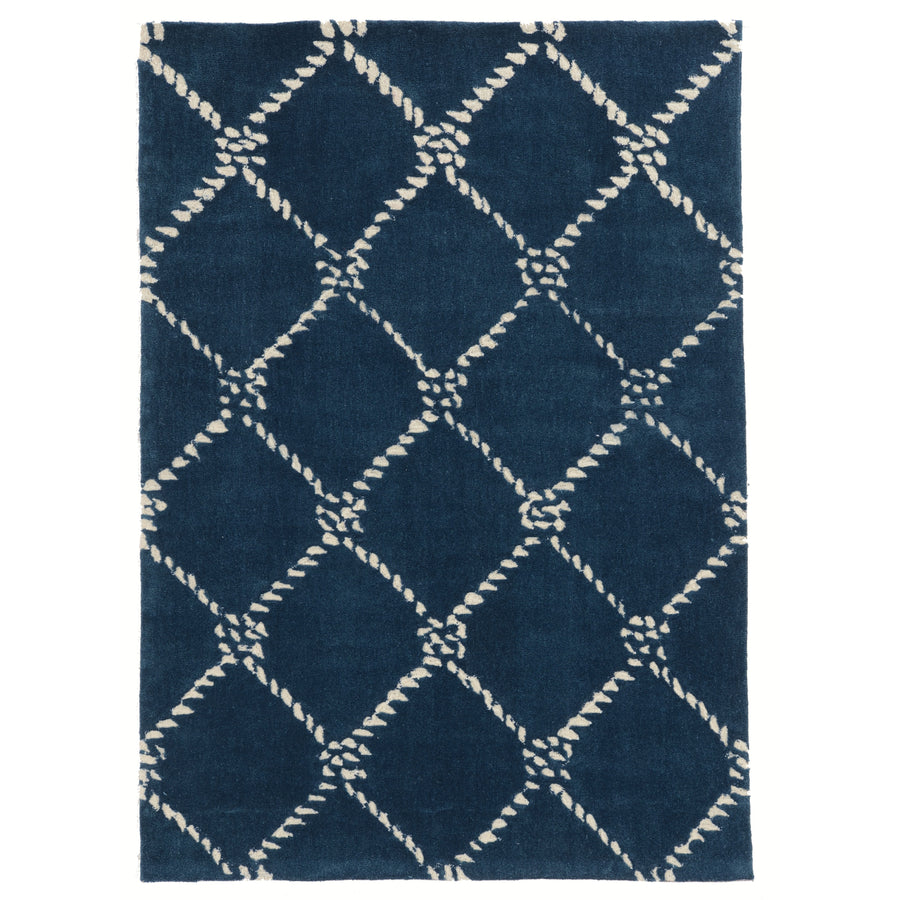 Trio Rope Qua Navy Area Rug 1.10x2.10 Transitional Contemporary Design Image 1