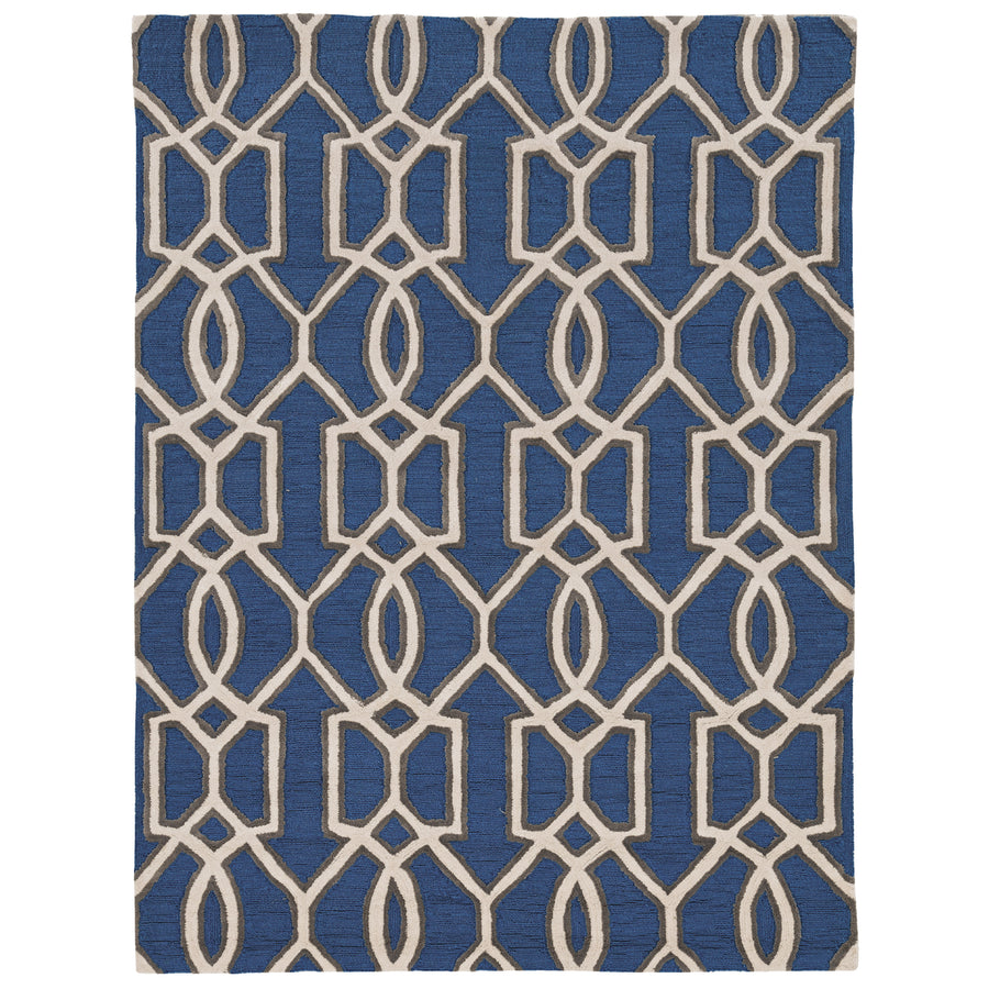 Trio Sariya Blue Area Rug 5x7 Contemporary Transitional Design Image 1