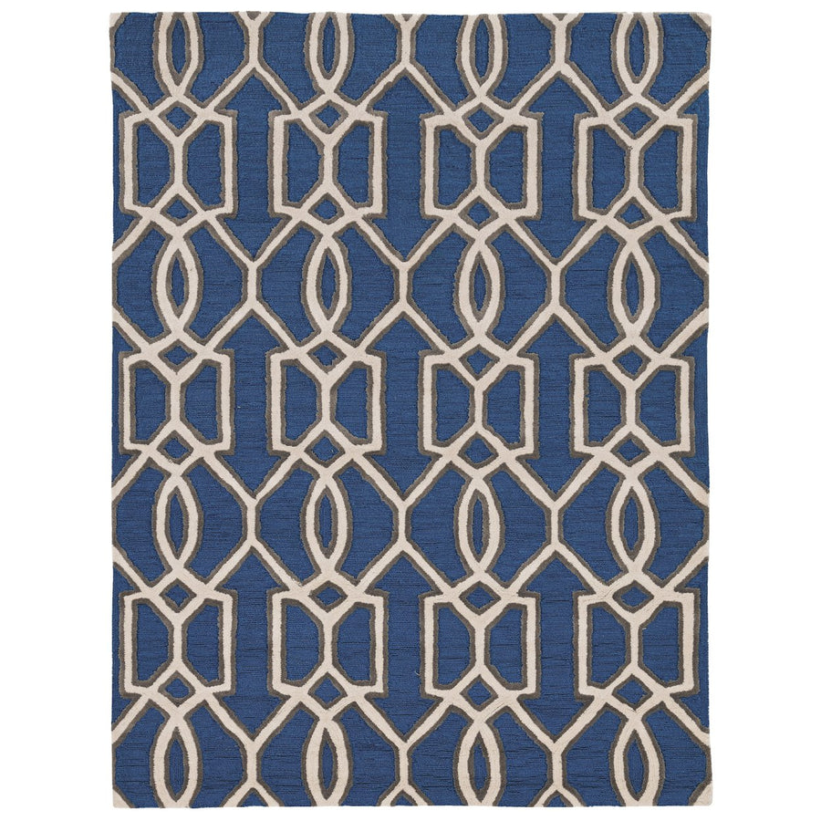 Trio Sariya Blue Area Rug 8x10 Contemporary Transitional Design Image 1