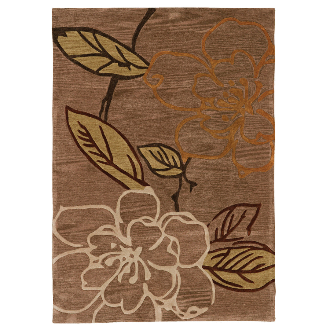 Trio Space Dyed Beige Area Rug 5x7 Contemporary Transitional Design Soft Colors Image 1