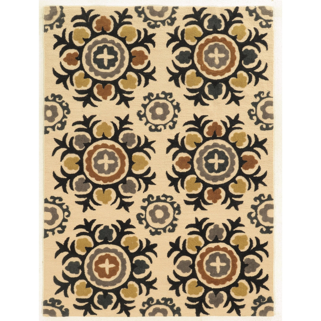 Trio Suzanni Ivory Multi Area Rug 5x7 Contemporary Transitional Design Image 1