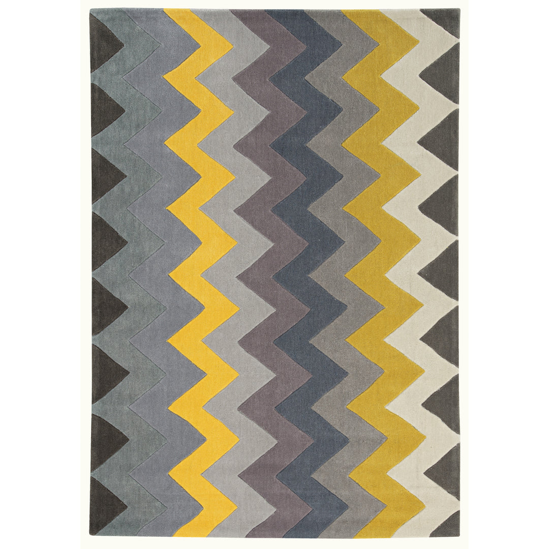 Trio Zig Grey Area Rug 8x10 Striking Design Transitional Contemporary Style Image 1