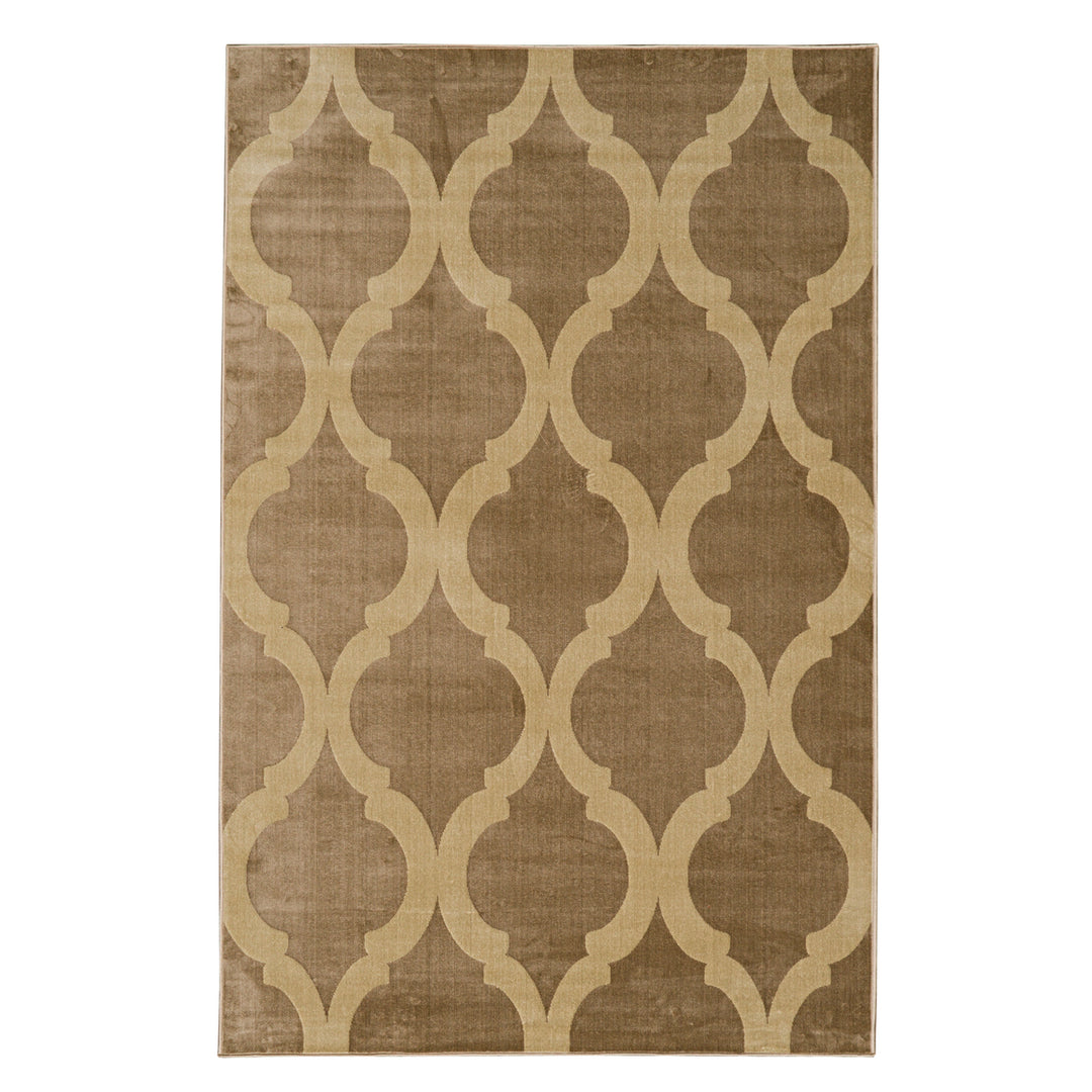 Vintage Prospect Beige Area Rug 8 x 10 Microfiber Polyester Distressed Design Image 1