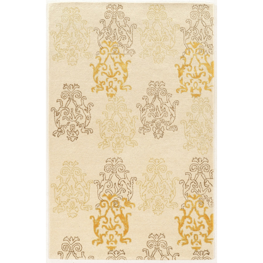 Aspire Wool Damask - Ivory (5x 8) Image 1