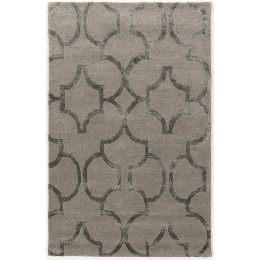 Aspire Wool Geo Slate Area Rug 8x11 Handtufted Wool Transitional Design Image 1