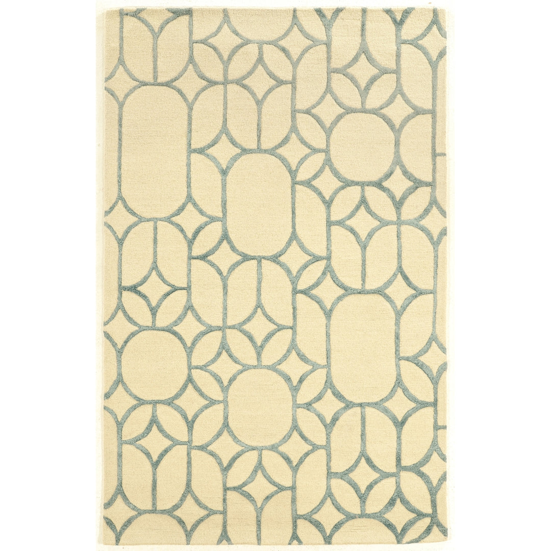 Aspire Wool Window Ivory Area Rug 8x11 Handtufted 100% Wool Plush Image 1