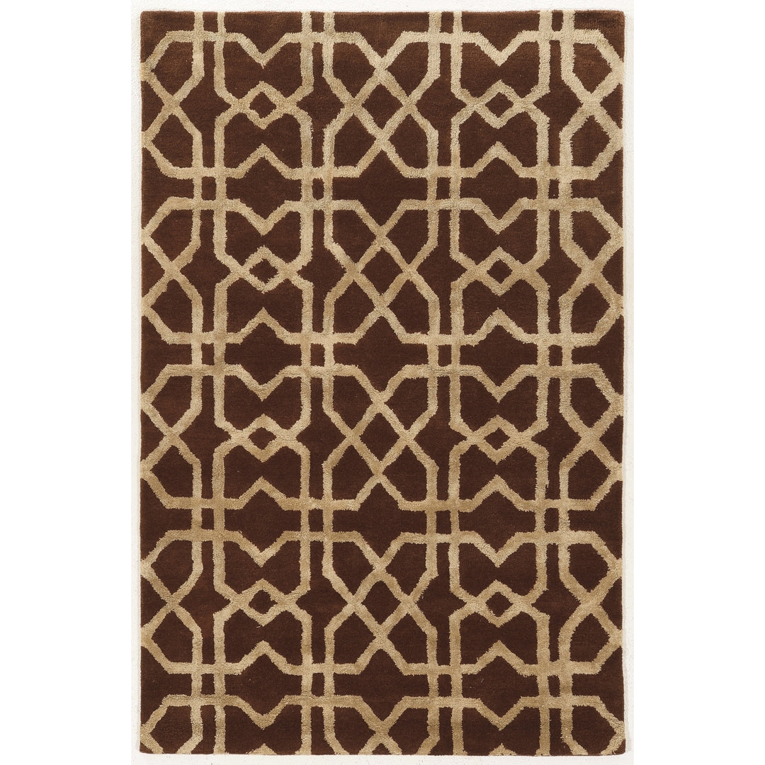 Aspire Wool Area Rug 5x8 Slate Brown Handtufted 100% Wool Abstract Design Image 1