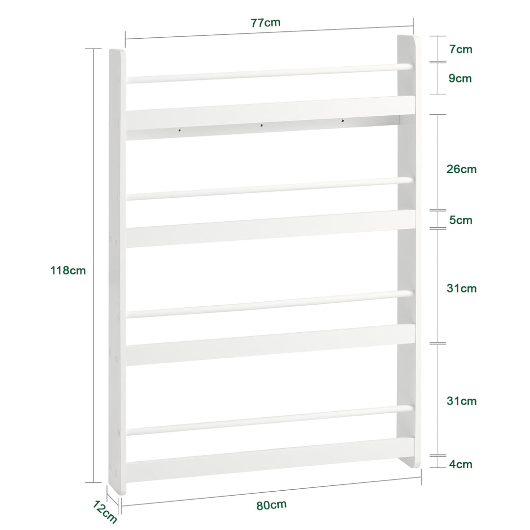 Haotian KMB08-W Childrens Bookshelf 4 Compartments Storage Organizer Flat Pack Image 2