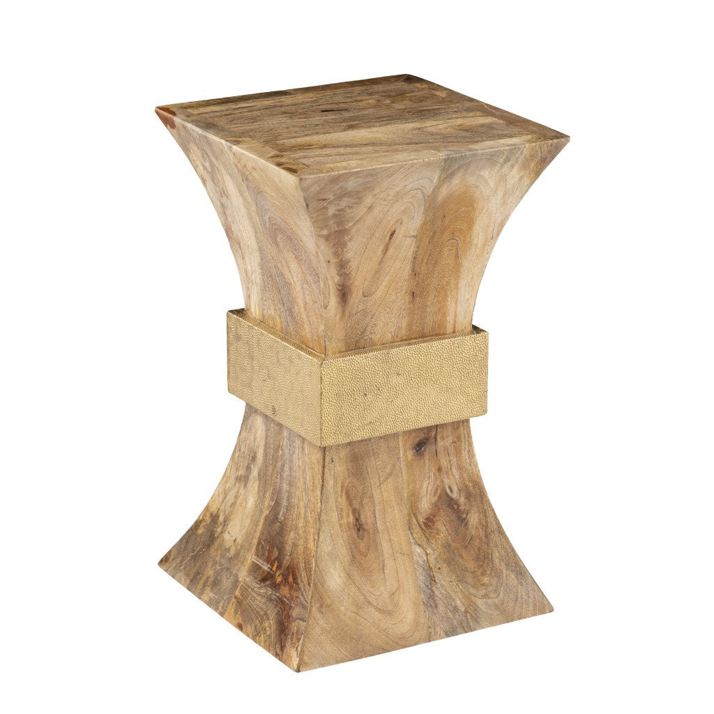 18" Natural Solid Wood And Manufactured Wood Square End Table Image 3