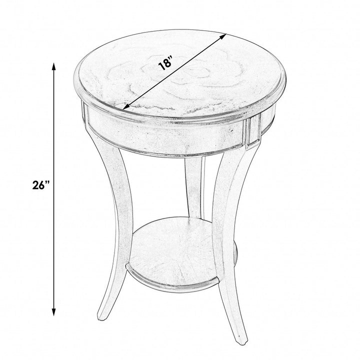 26" Dark Brown And Cherry Manufactured Wood Round End Table With Shelf Image 7