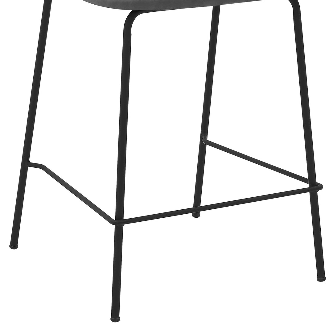 26" Gray And Black Iron Counter Height Bar Chair Image 8