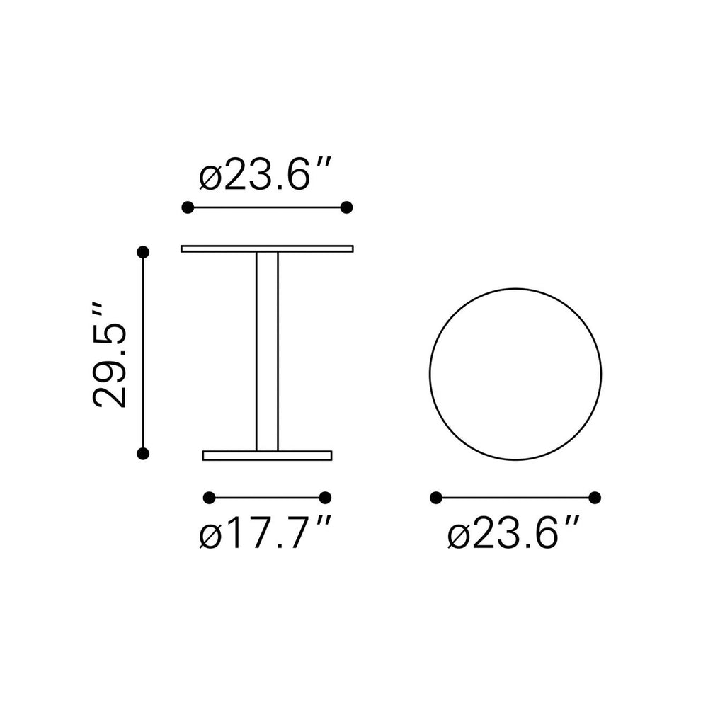 24" Gold And White Round End Table Image 2