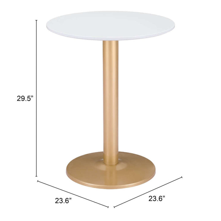 24" Gold And White Round End Table Image 7