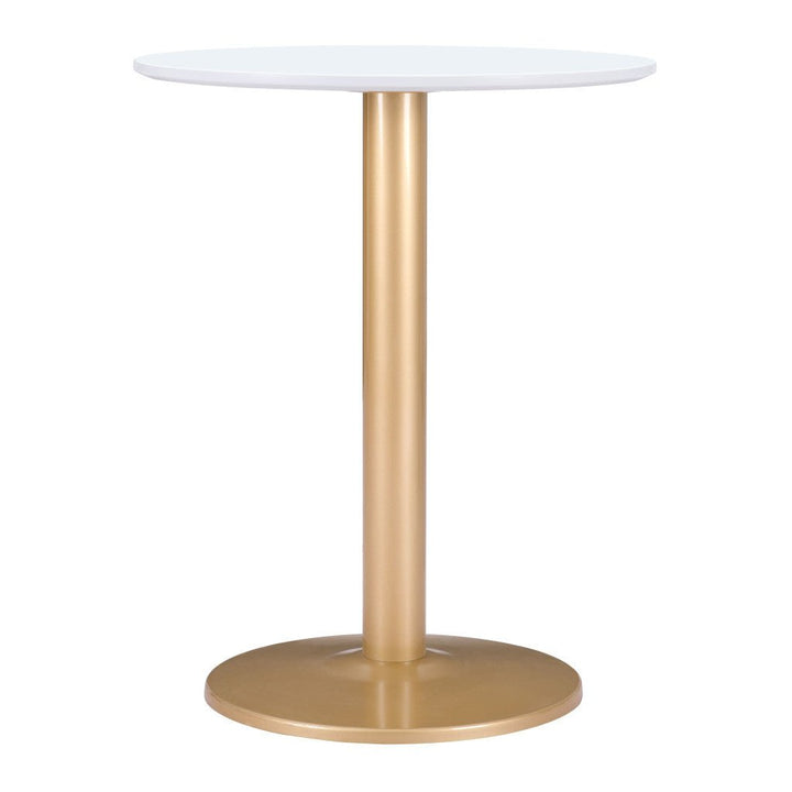 24" Gold And White Round End Table Image 9