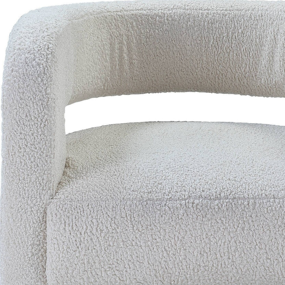 32" White Sherpa Solid Color Barrel Chair Image 4