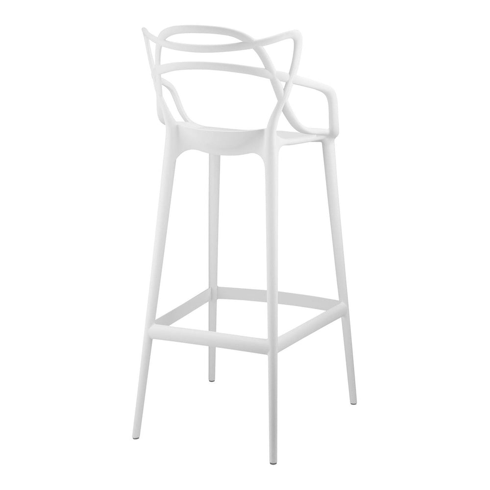 31" White Heavy Duty Plastic Bar Height Bar Chair Image 2