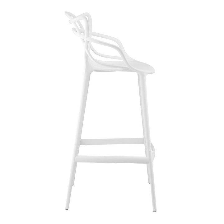 31" White Heavy Duty Plastic Bar Height Bar Chair Image 3