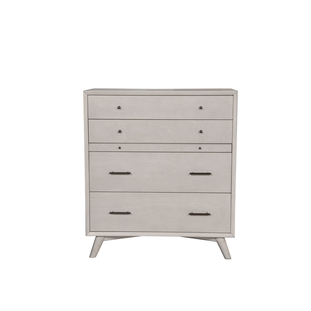 38" Gray Solid Wood Four Drawer Chest Image 3