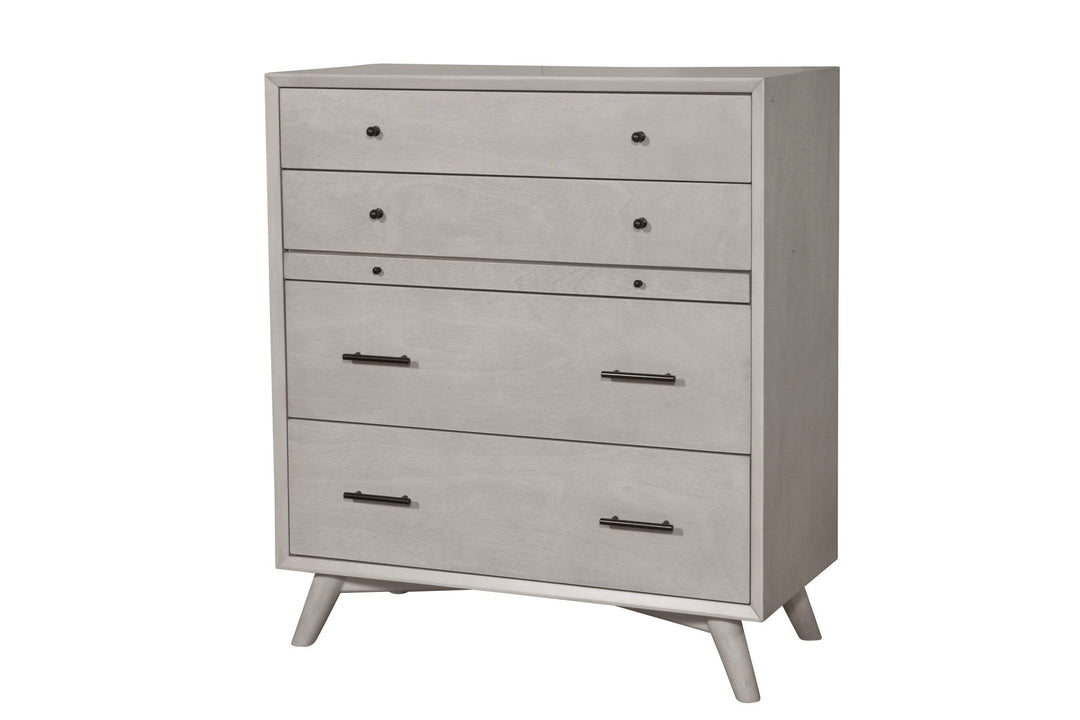 38" Gray Solid Wood Four Drawer Chest Image 4