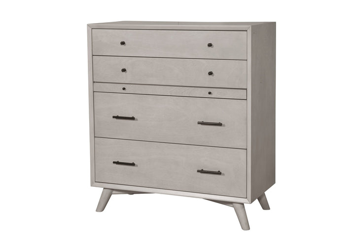 38" Gray Solid Wood Four Drawer Chest Image 4