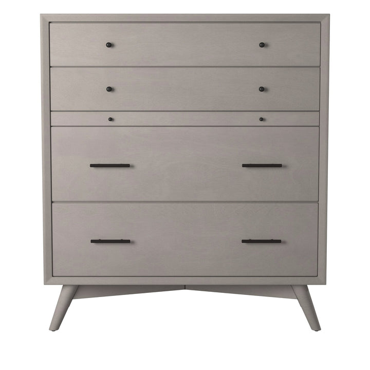 38" Gray Solid Wood Four Drawer Chest Image 7