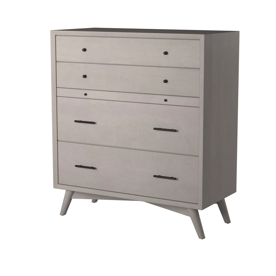 38" Gray Solid Wood Four Drawer Chest Image 8