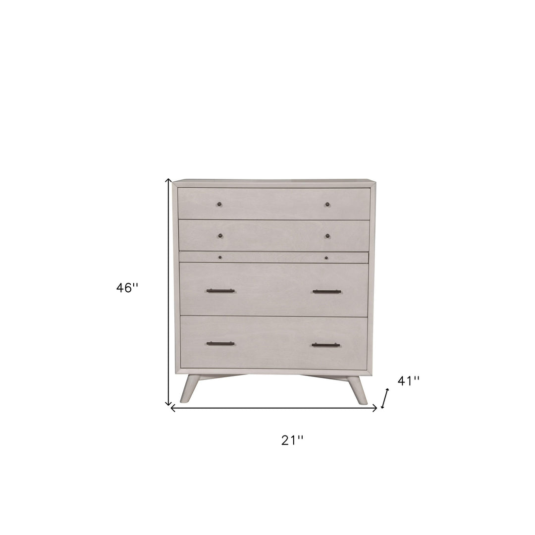 38" Gray Solid Wood Four Drawer Chest Image 10