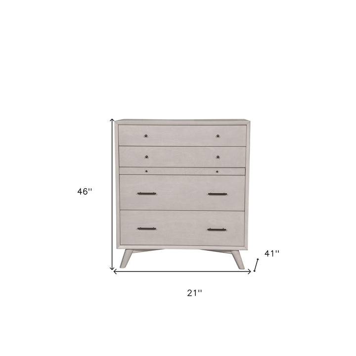 38" Gray Solid Wood Four Drawer Chest Image 10