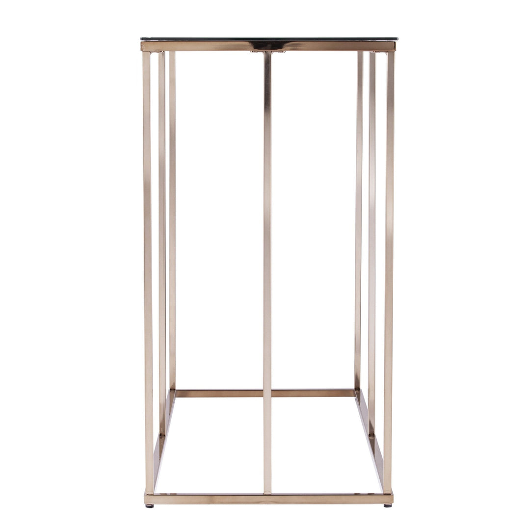 42" Clear and Gold Glass Frame Console Table Image 4