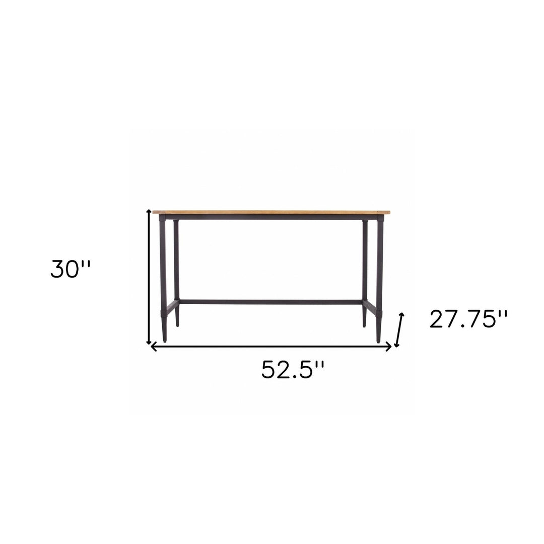 53" Natural And Black Writing Desk Image 9