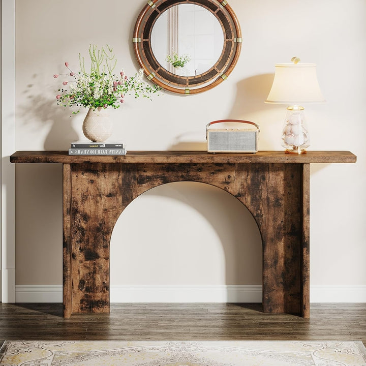 Tribesigns 63 Inch Rustic Wood Console Table Farmhouse Accent Table Brown Image 4