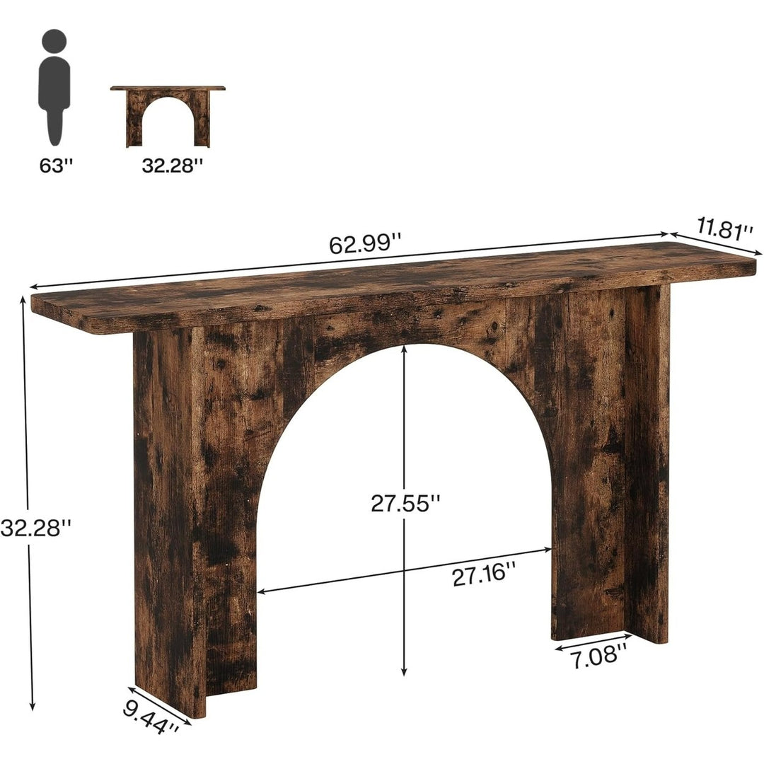 Tribesigns 63 Inch Rustic Wood Console Table Farmhouse Accent Table Brown Image 6