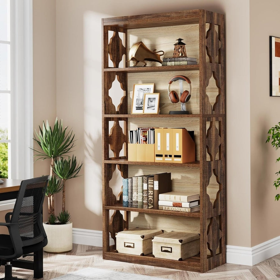 Tribesigns 6-Tier Bookcase, 70-Inch Tall Freestanding Bookshelf with Storage Shelves, Open Bookcase Wood Display Image 1