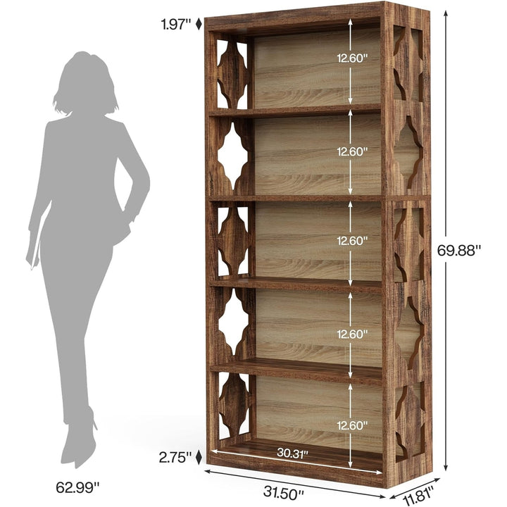 Tribesigns 6-Tier Bookcase, 70-Inch Tall Freestanding Bookshelf with Storage Shelves, Open Bookcase Wood Display Image 6