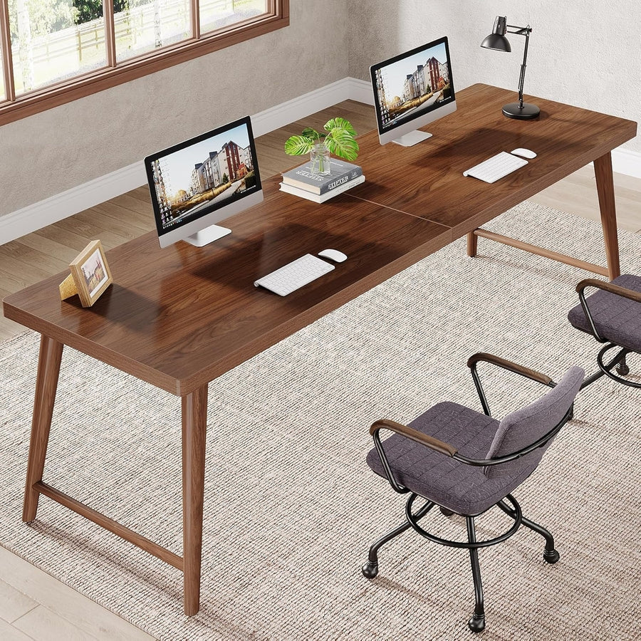 Tribesigns 78.7" Extra Long Desk, Large 2-Person Computer Desk Writing Desk, Double Home Office Desk Study Work Table Image 1