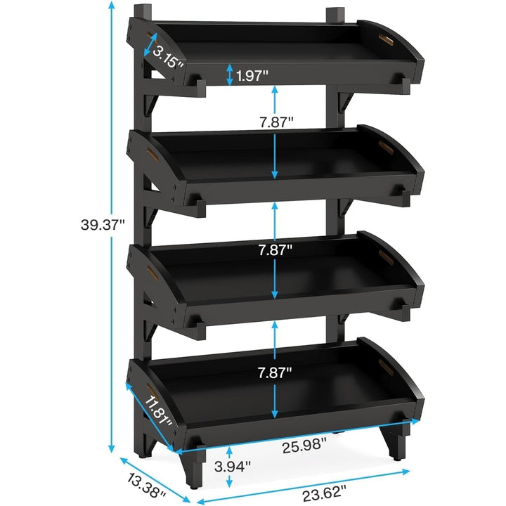 Tribesigns 4-Tier Fruit and Vegetable Stand, Kitchen Pantry Storage Rack with Removable Trays, Stand for Fruit Vegetable Image 6