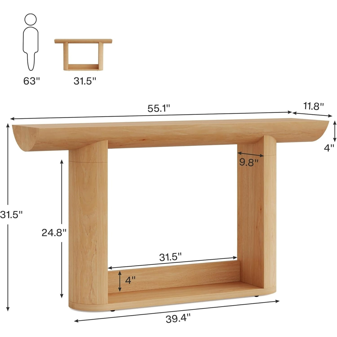 Tribesigns Farmhouse 55-Inch Long Console Table,Wooden Sofa Table Entryway Tabe, Behind Couch Table Accent Table Image 6