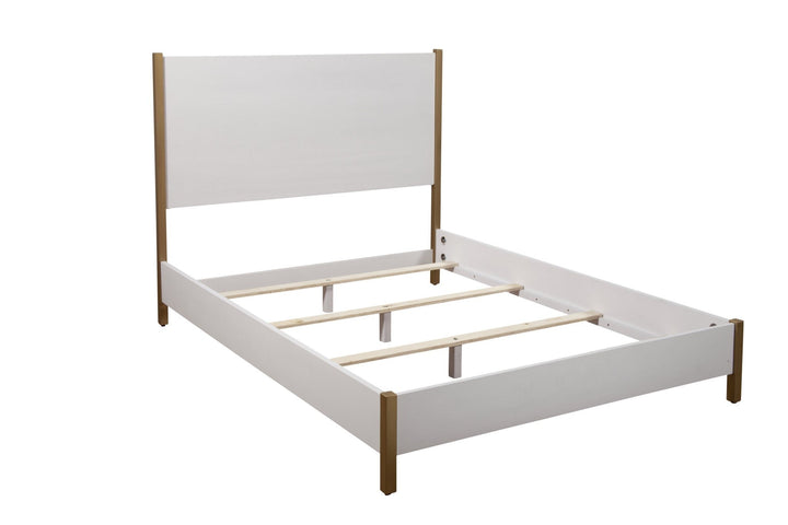 White Solid and Manufactured Wood Queen Bed Image 4