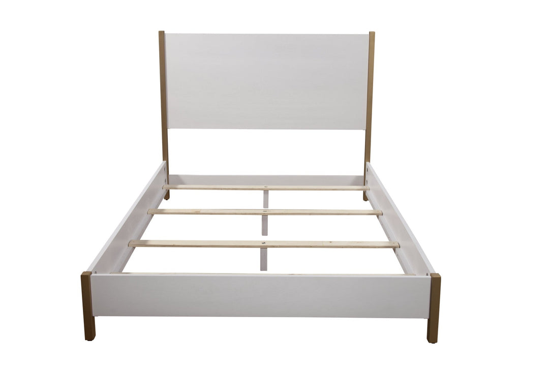 White Solid and Manufactured Wood Queen Bed Image 5