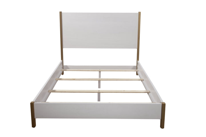 White Solid and Manufactured Wood Queen Bed Image 5