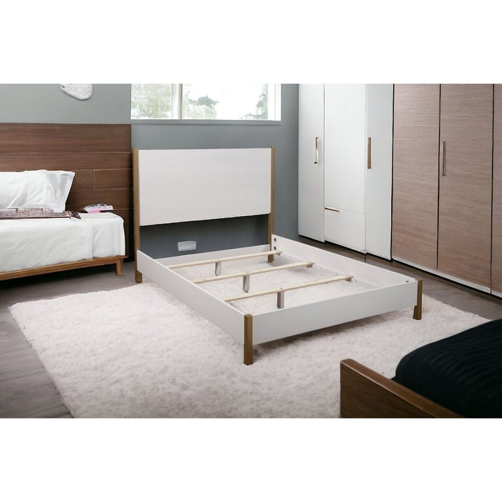 White Solid and Manufactured Wood Queen Bed Image 9