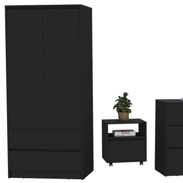 Three Piece Black Bedroom Set Image 10