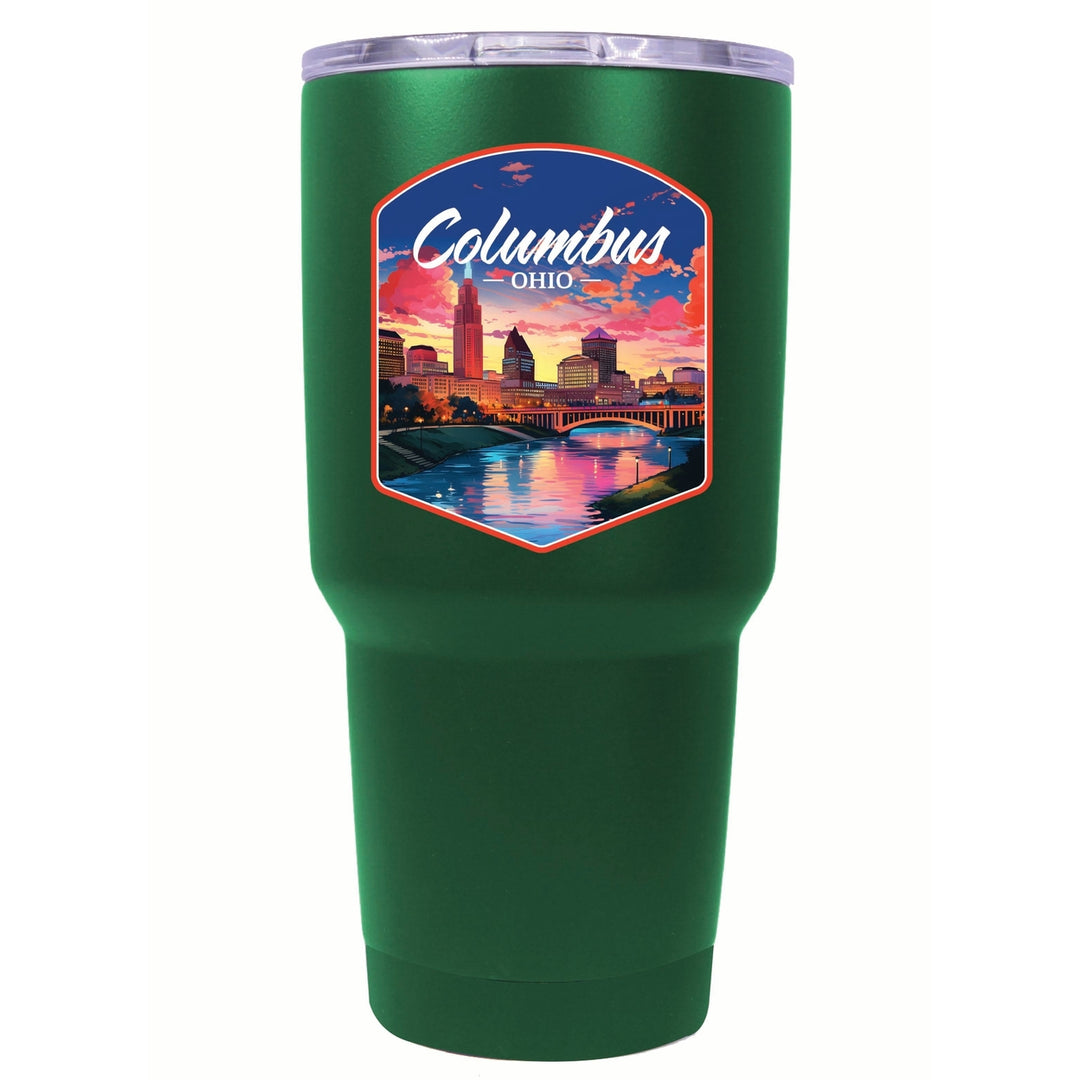 Columbus Ohio Sunset Cityscape Design Souvenir 24 oz Insulated Stainless Steel Tumbler Image 1