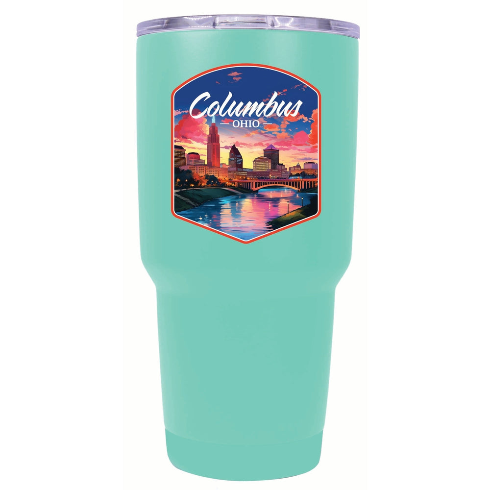 Columbus Ohio Sunset Cityscape Design Souvenir 24 oz Insulated Stainless Steel Tumbler Image 2