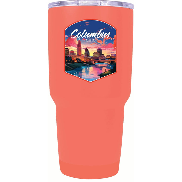 Columbus Ohio Sunset Cityscape Design Souvenir 24 oz Insulated Stainless Steel Tumbler Image 3