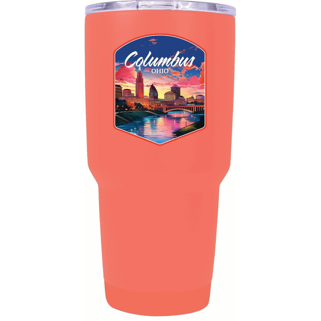 Columbus Ohio Sunset Cityscape Design Souvenir 24 oz Insulated Stainless Steel Tumbler Image 1