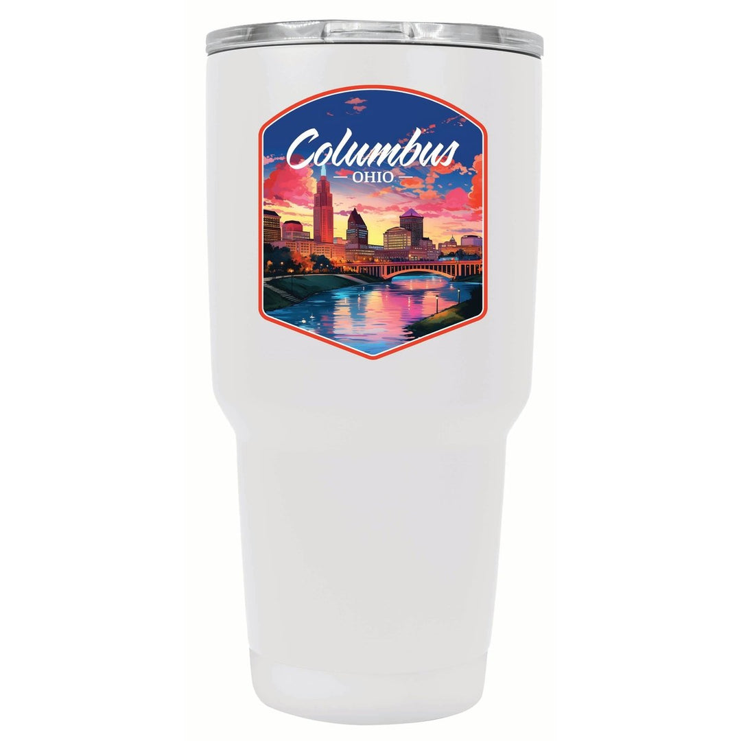 Columbus Ohio Sunset Cityscape Design Souvenir 24 oz Insulated Stainless Steel Tumbler Image 4