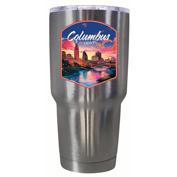 Columbus Ohio Sunset Cityscape Design Souvenir 24 oz Insulated Stainless Steel Tumbler Image 5